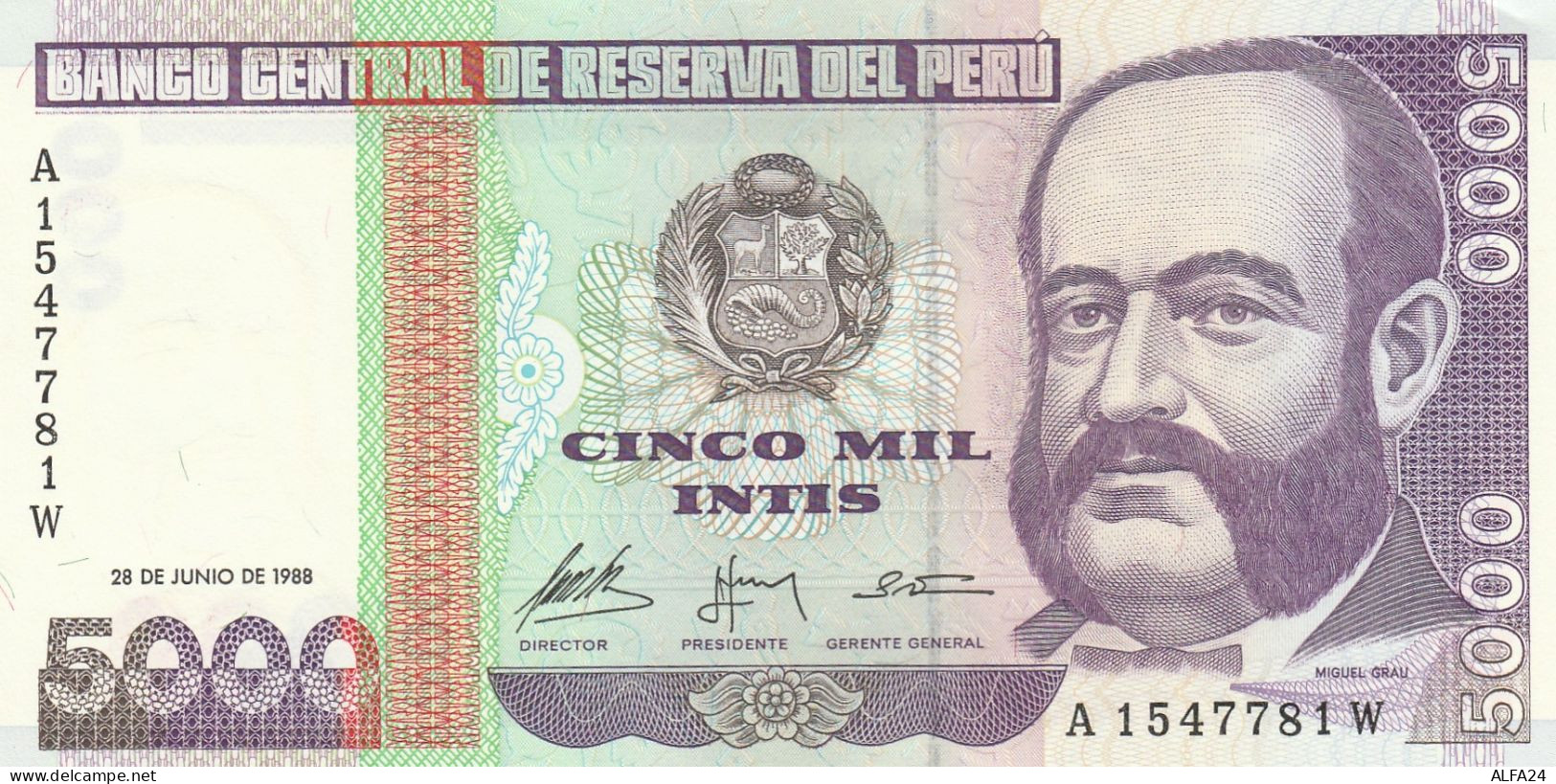 PERU' 5000 INTIS -UNC - Pérou