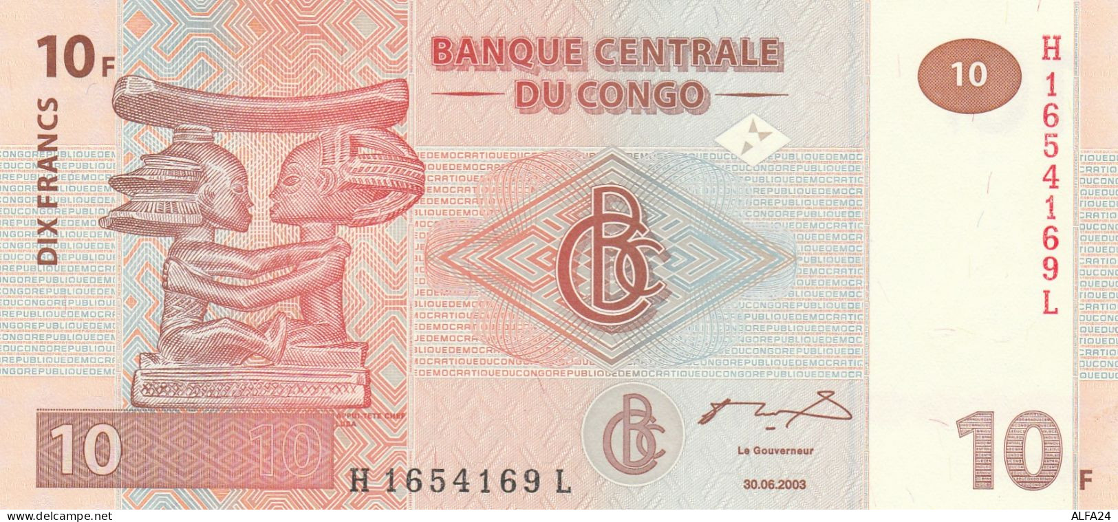 CONGO 10 FRANCS -UNC - Republik Kongo (Kongo-Brazzaville)