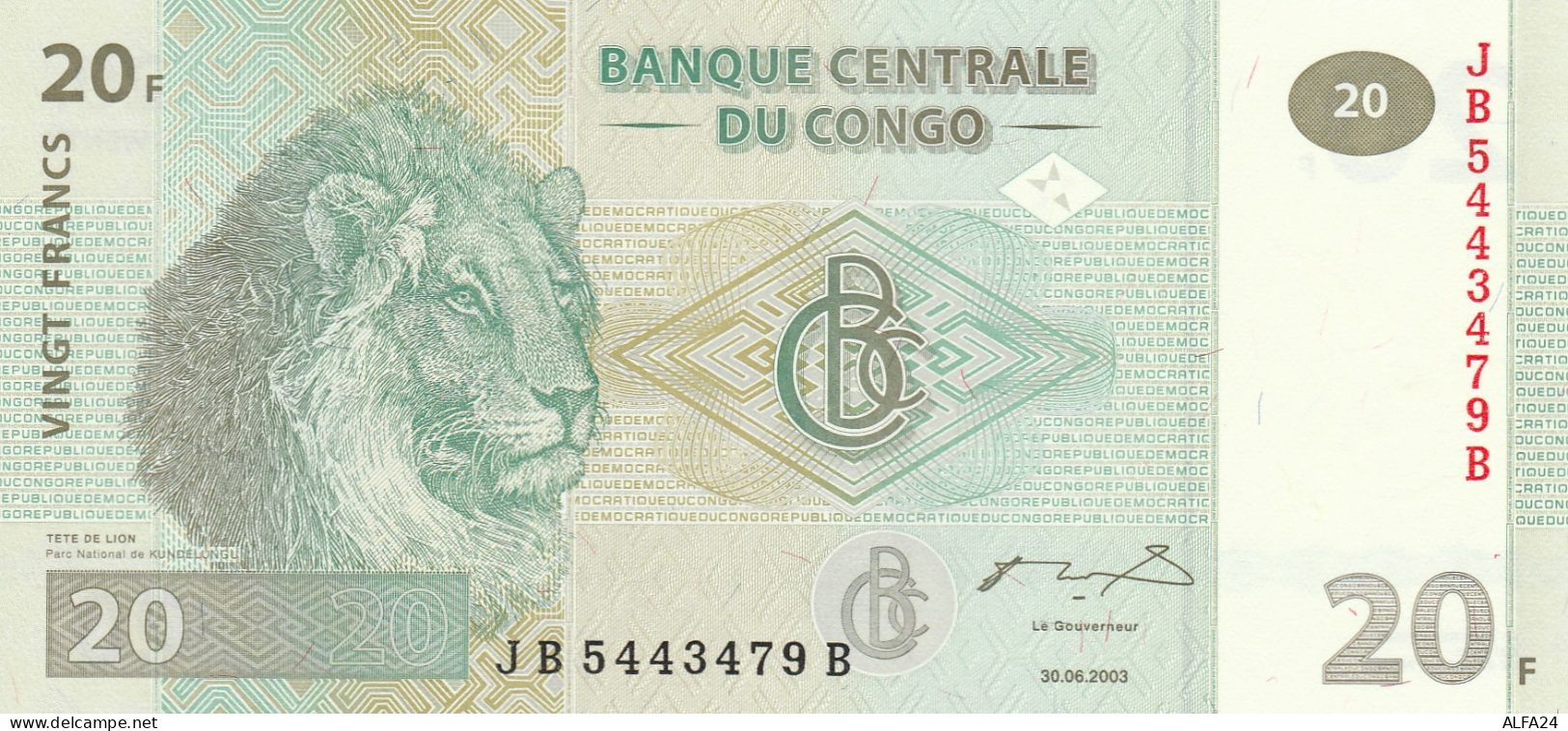 CONGO 20 FRANCS -UNC - République Du Congo (Congo-Brazzaville)