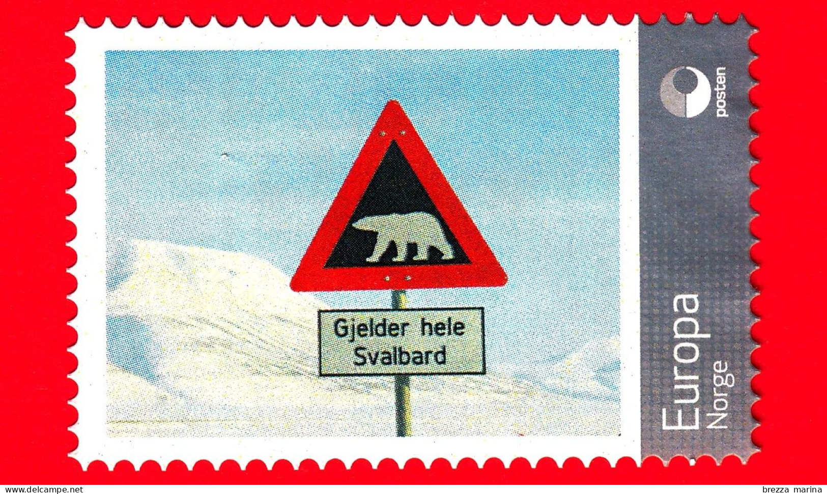 NORVEGIA - NORGE - Usato - 2006 (?) - Segnale Stradale - Pericolo Incontro Orsi Polari - Gjelder Hele Svalbard - Posten - Gebraucht