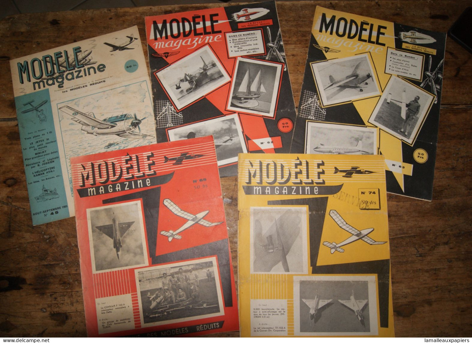 5 Revues Modèle Magazine (aéromodélisme) 1953-1955 - Avión