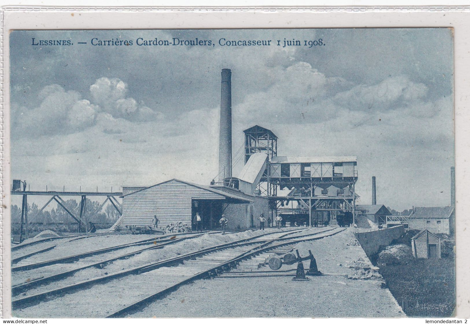 Lessines. Carrières Cardon-Droulers, Concasseur 1 Juin 1908. * - Lessines