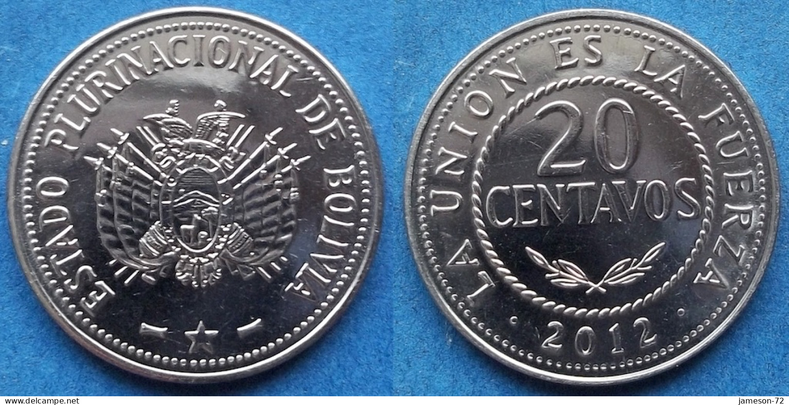 BOLIVIA - 20 Centavos 2012 KM# 215 Monetary Reform (1987) - Edelweiss Coins - Bolivie