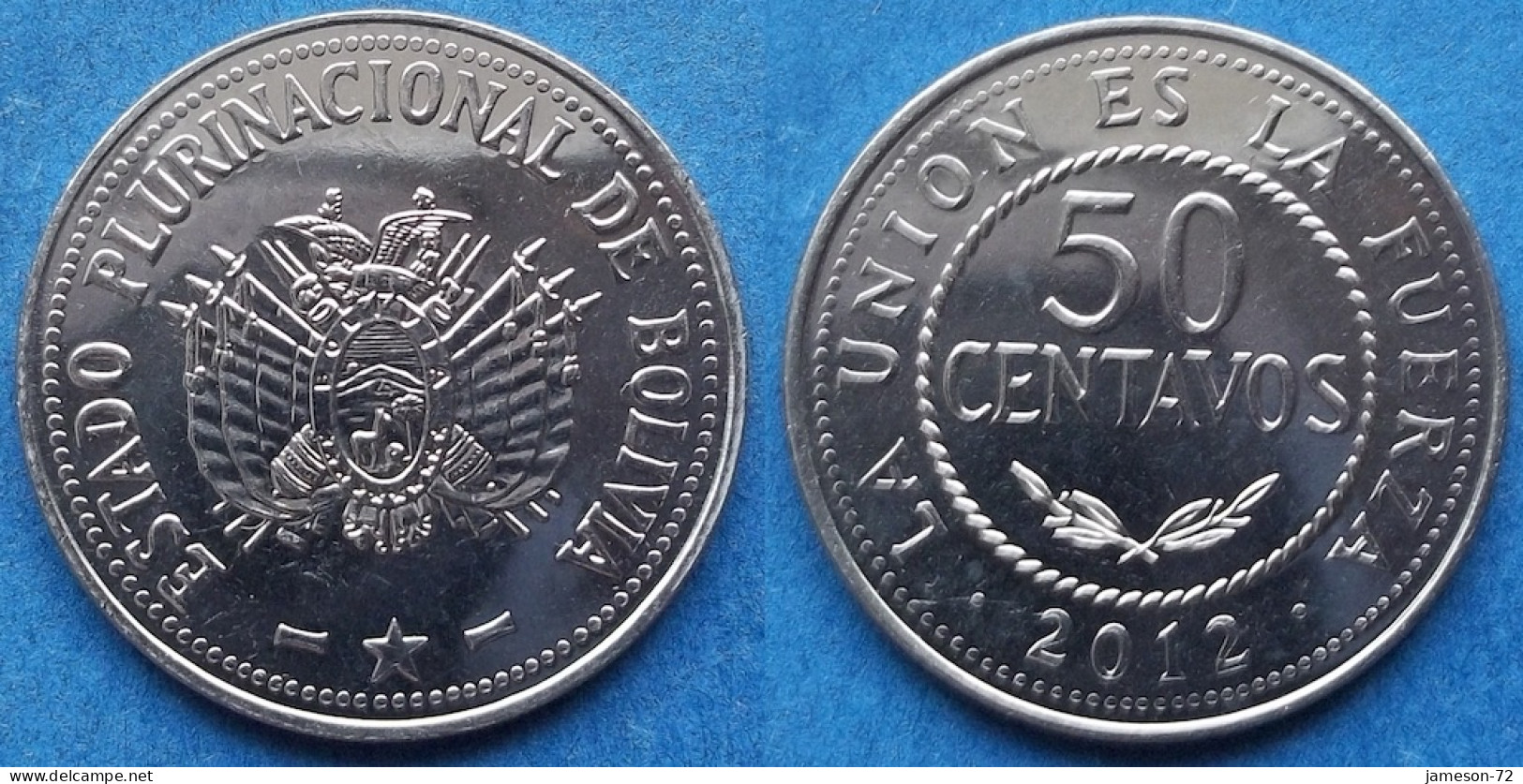 BOLIVIA - 50 Centavos 2012 KM# 216 Monetary Reform (1987) - Edelweiss Coins - Bolivia