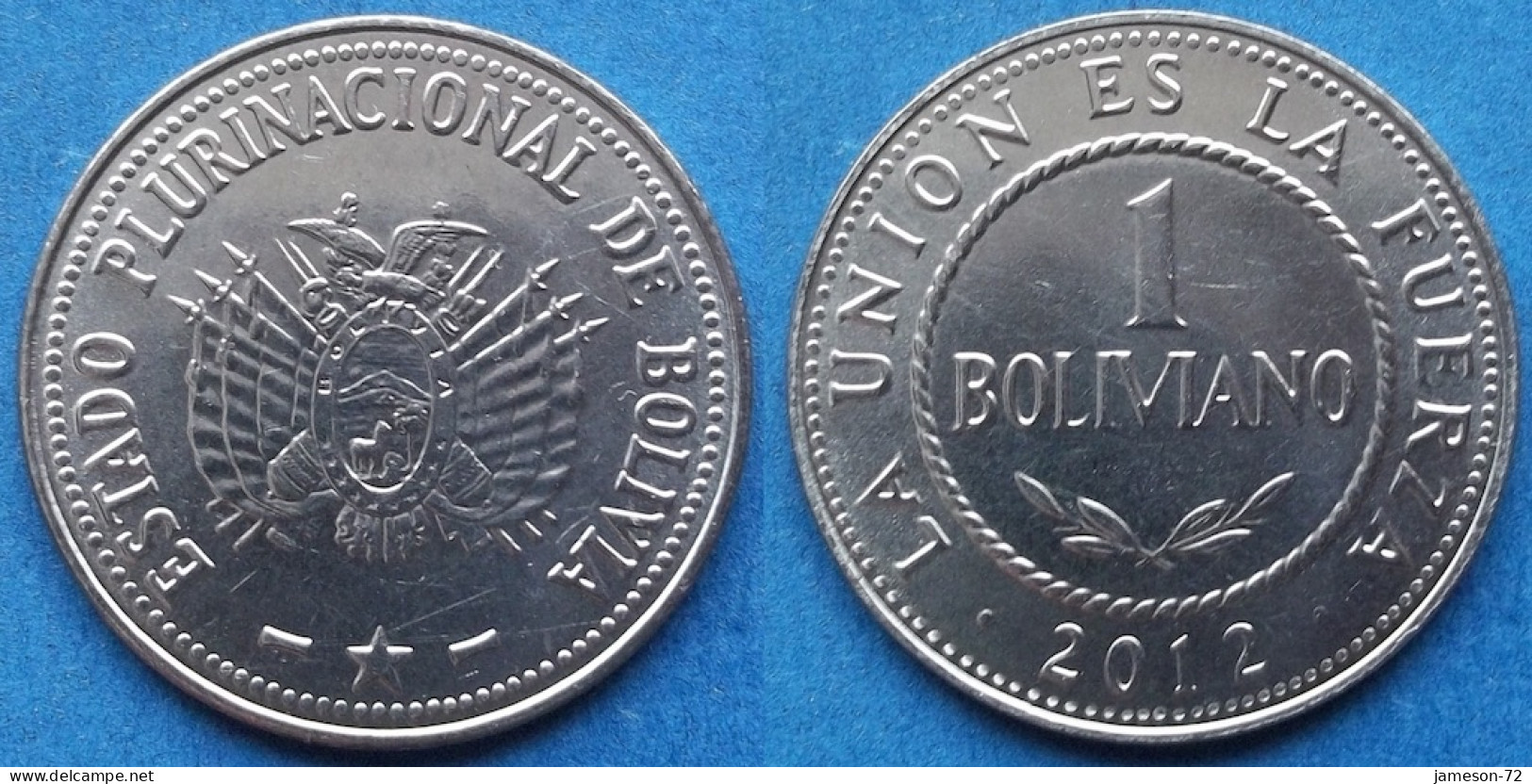 BOLIVIA - 1 Boliviano 2012 KM# 217 Monetary Reform (1987) - Edelweiss Coins - Bolivia