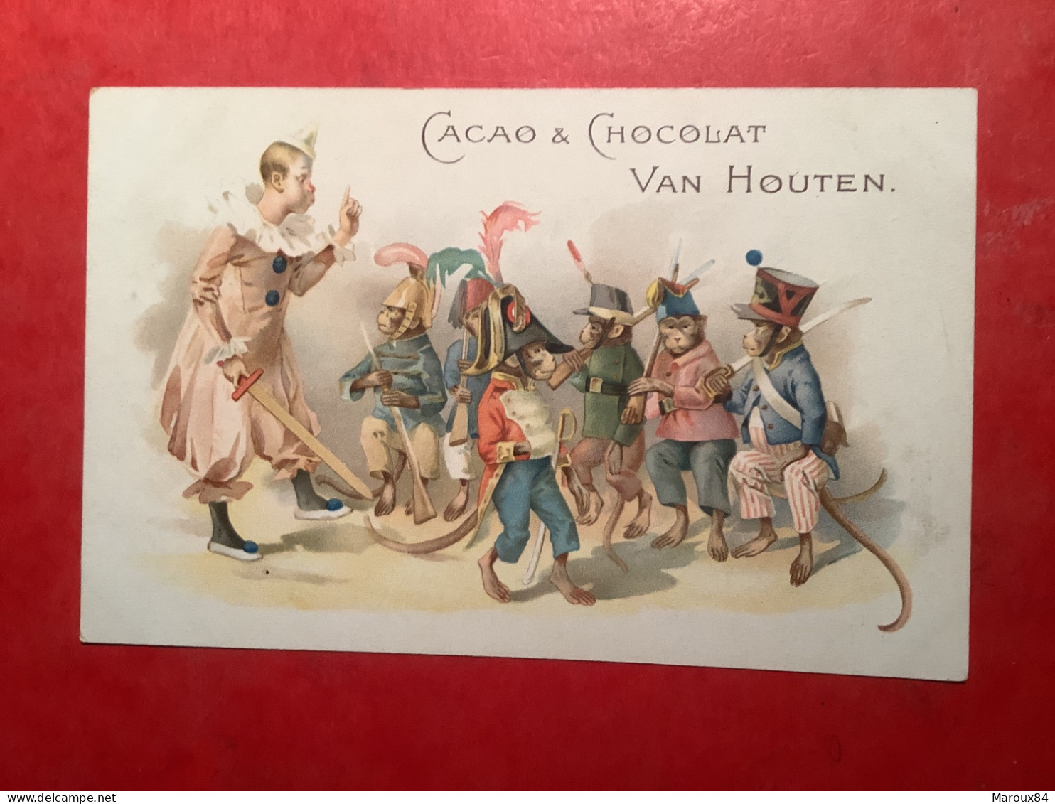 Image  14/9 Cacao Et Chocolat Van Houten Singes Humanises Défile Militaire - Van Houten