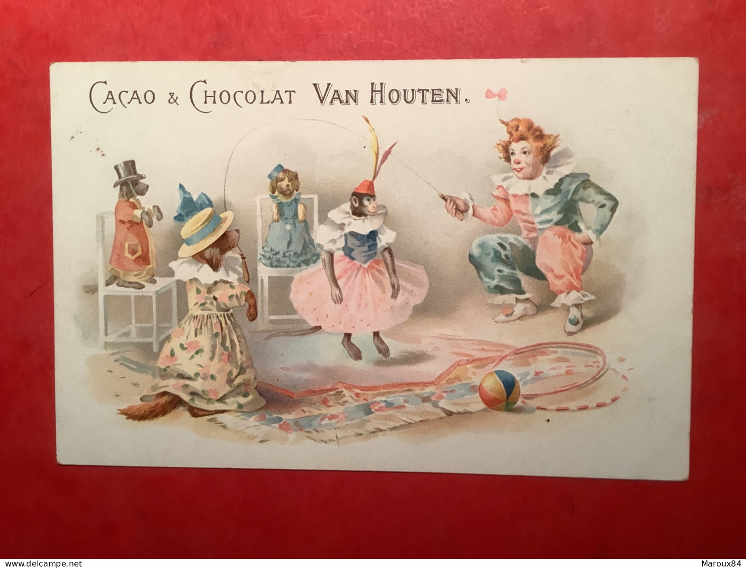 Image 14/9 Cacao Et Chocolat Van Houten Singes Humanises Qui Jouent - Van Houten