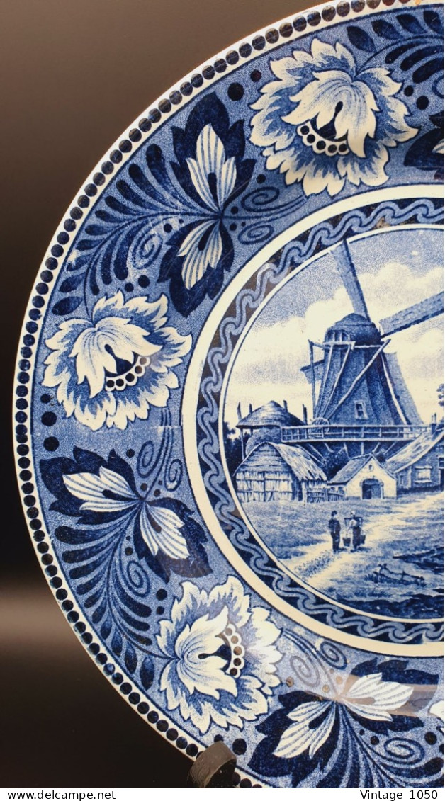 Assiette Déco 1895 Collection Hollandia  23 Cm Société Céramique De Maestricht Moulin Bleu #200919 - Maastricht (NLD)