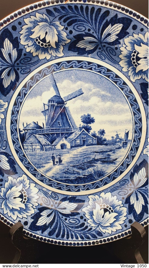 Assiette Déco 1895 Collection Hollandia  23 Cm Société Céramique De Maestricht Moulin Bleu #200919 - Maastricht (NLD)