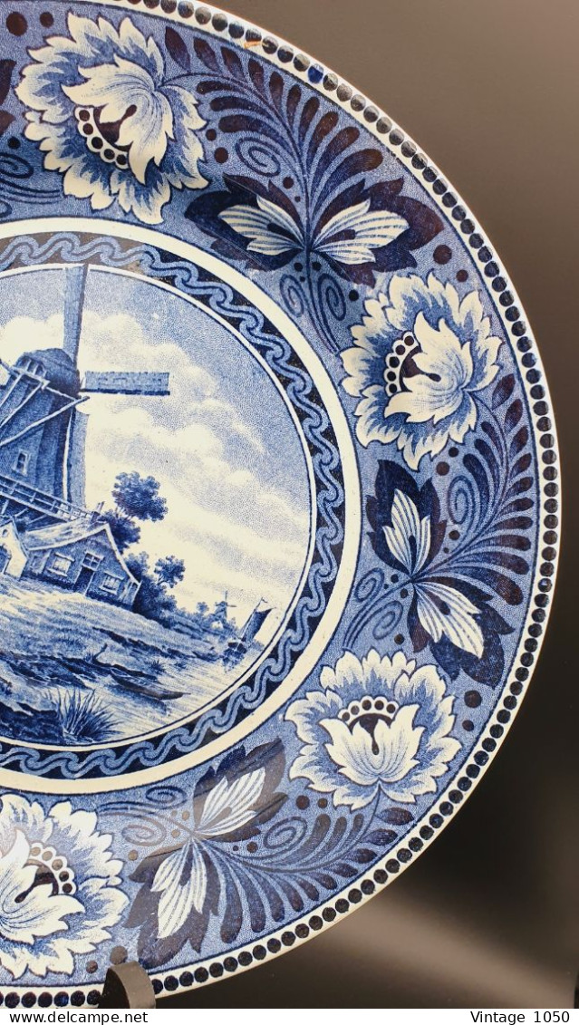 Assiette Déco 1895 Collection Hollandia  23 Cm Société Céramique De Maestricht Moulin Bleu #200919 - Maastricht (NLD)