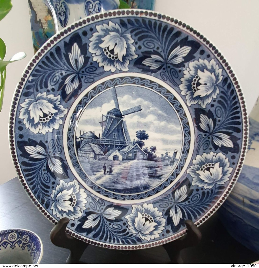 Assiette Déco 1895 Collection Hollandia  23 Cm Société Céramique De Maestricht Moulin Bleu #200919 - Maastricht (NLD)