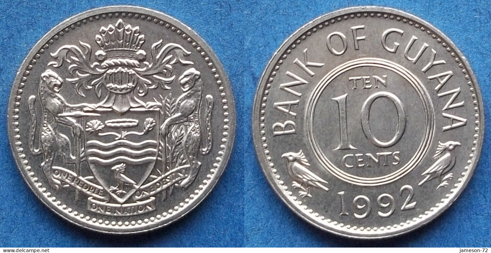 GUYANA - 10 Cents 1992 KM# 33 Independent Since 1966 - Edelweiss Coins - Guyana