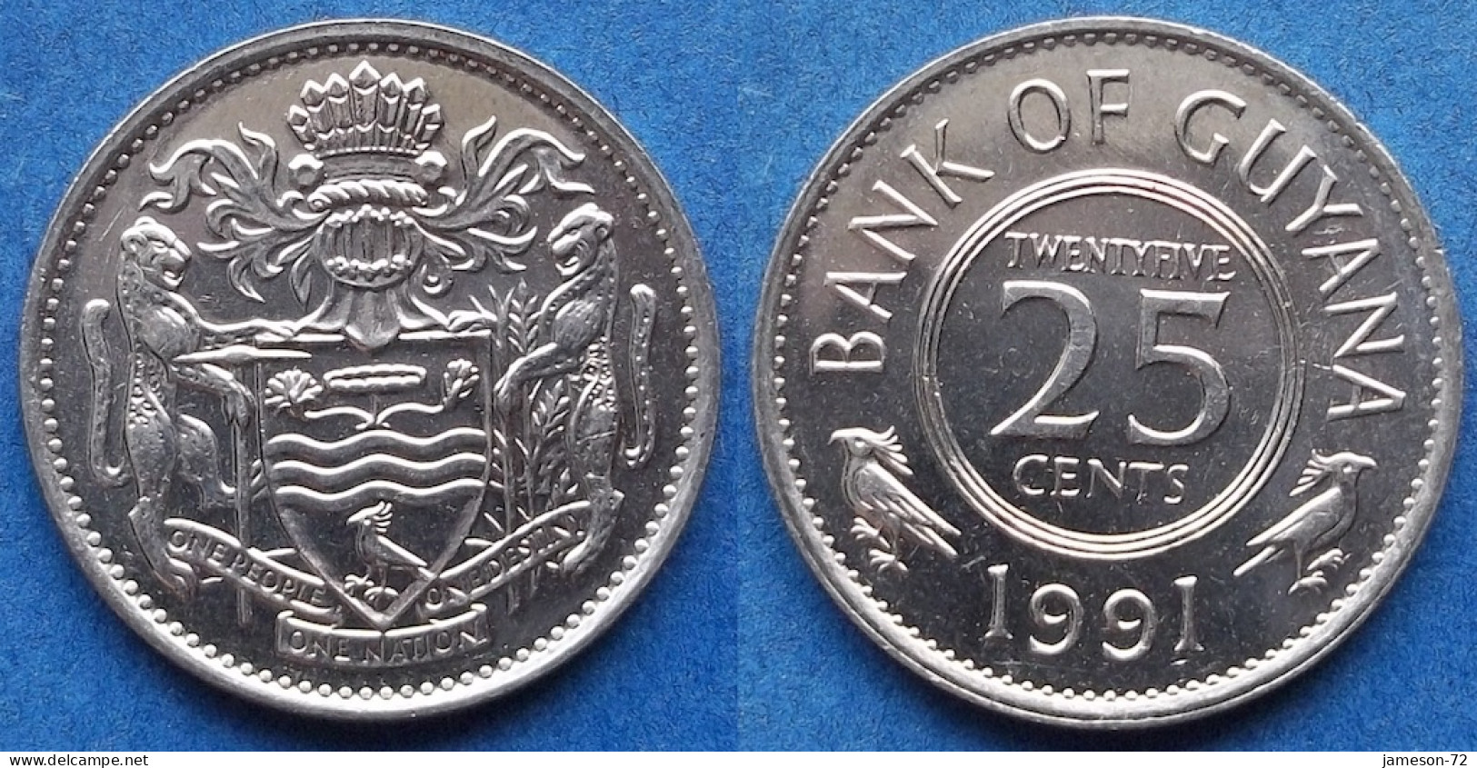 GUYANA - 25 Cents 1991 KM# 34 Independent Since 1966 - Edelweiss Coins - Guyana