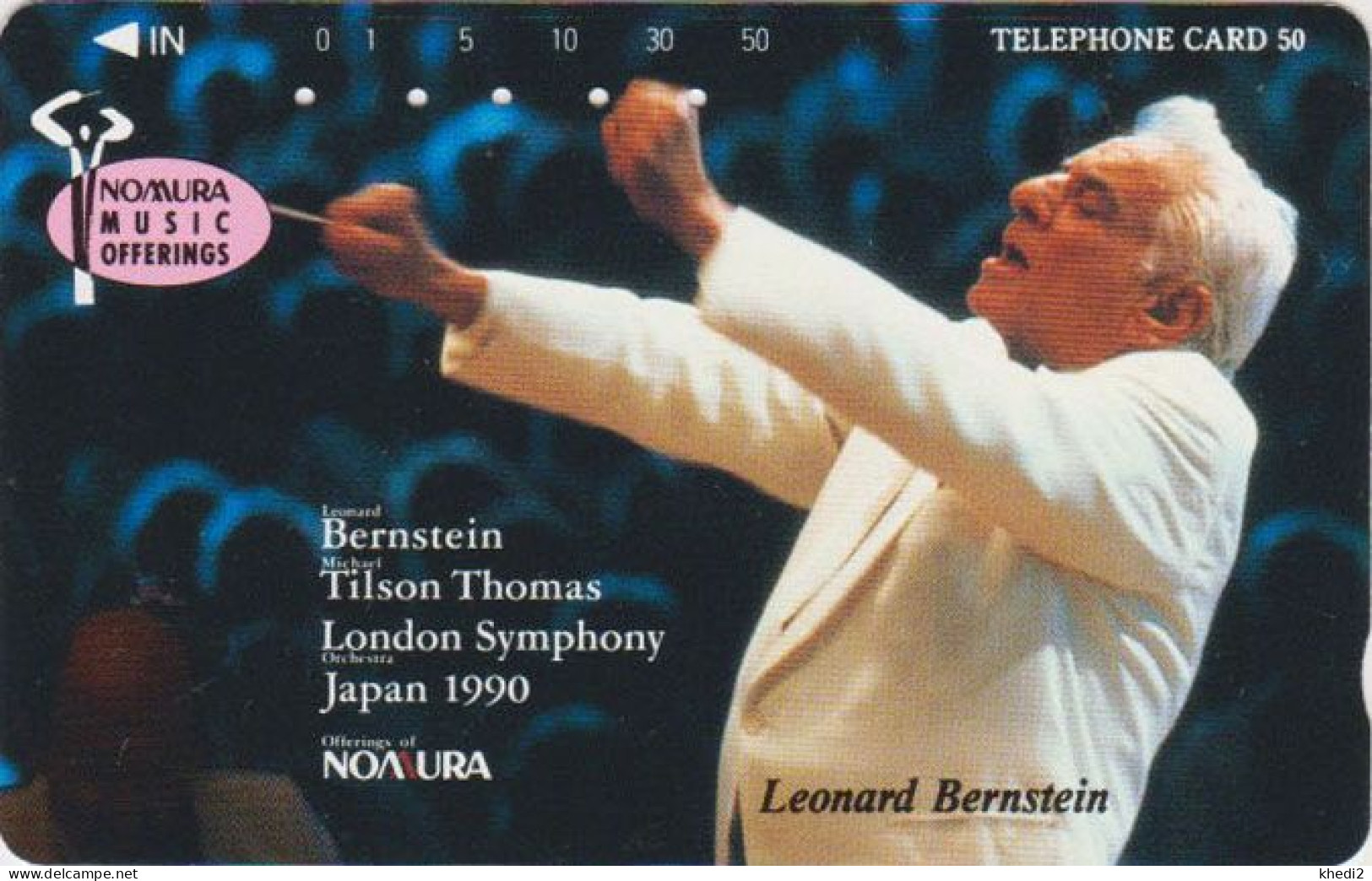 TC JAPON / 110-89241- Musique Chef D'orchestre LEONARD BERNSTEIN / USA - Conductor Dirigent MUSIC JAPAN Free Phonecard - Musique