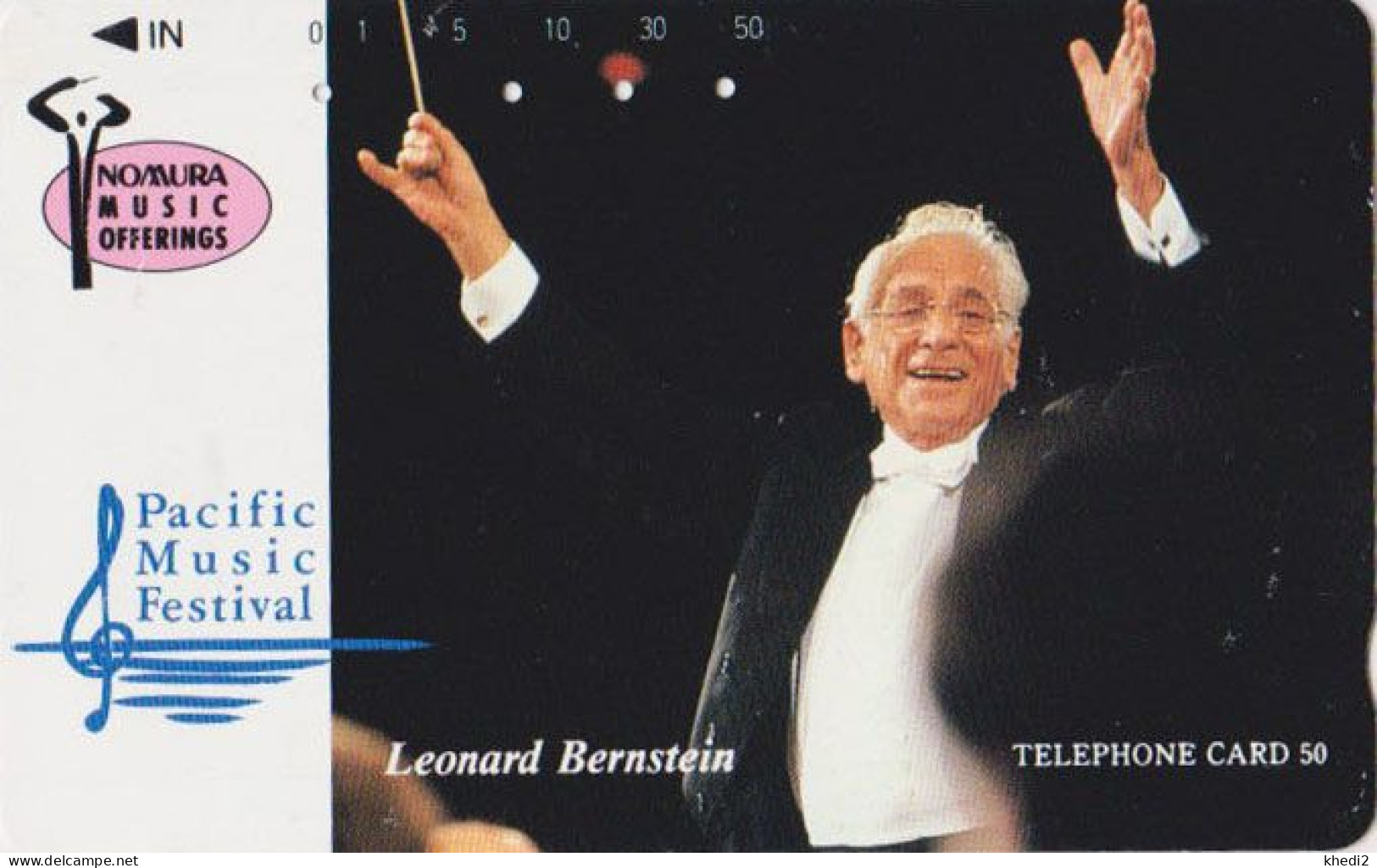 TC JAPON / 110-89242- Musique Chef D'orchestre LEONARD BERNSTEIN / USA - Conductor Dirigent MUSIC JAPAN Free Phonecard - Musique