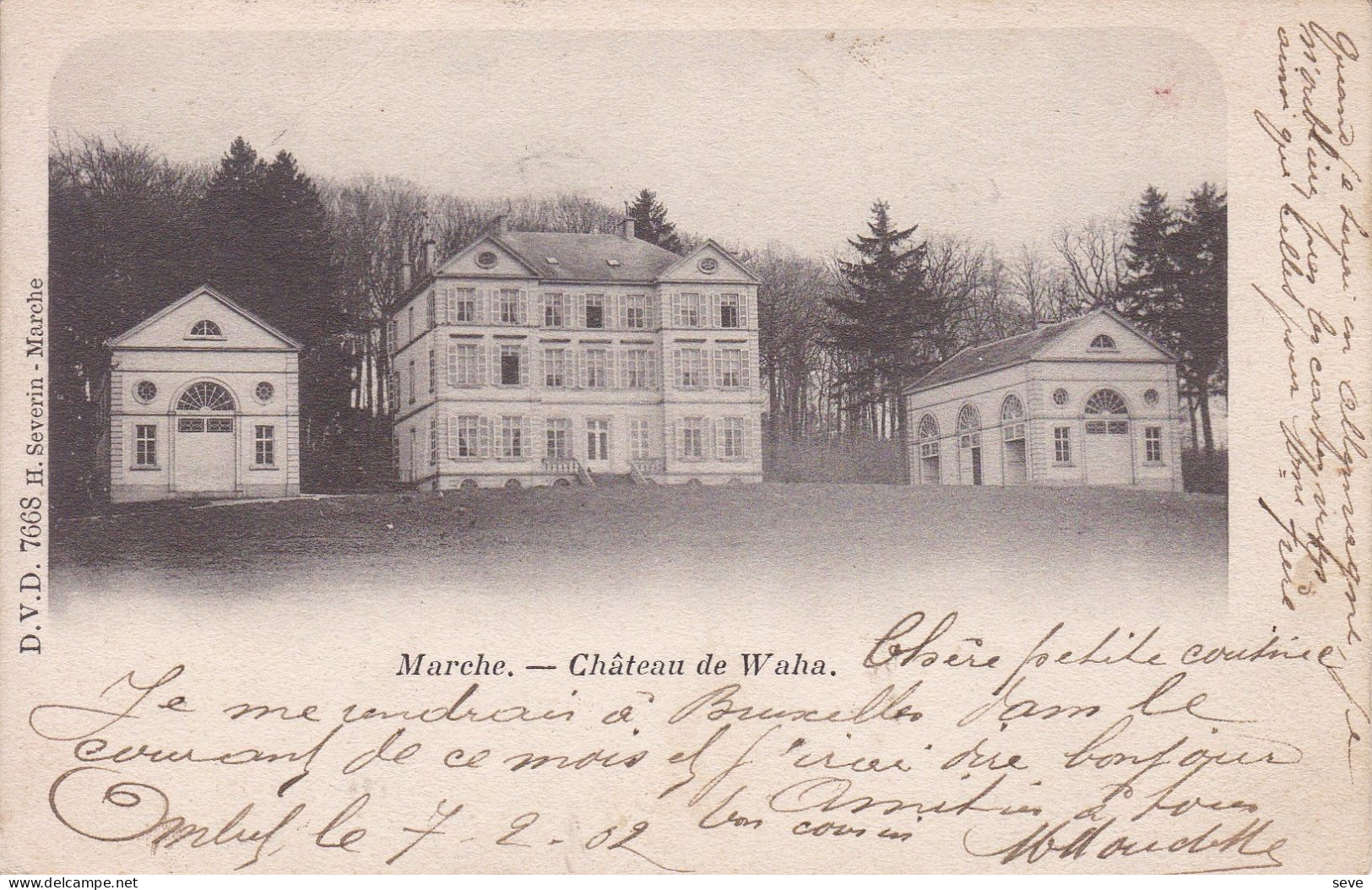 MARCHE Château De WAHA Carte Postée En 1902 Pour Bruxelles - Marche-en-Famenne