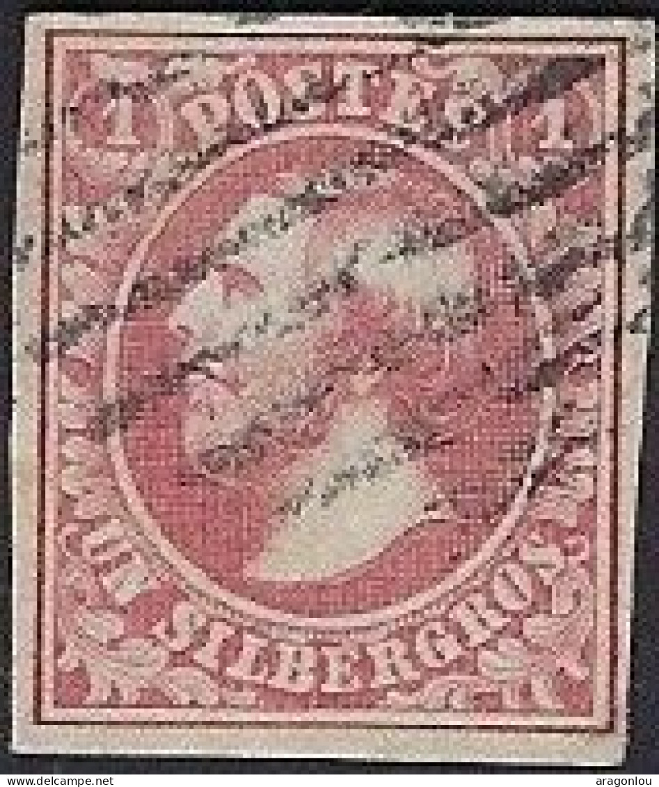 Luxembourg - Luxemburg - Timbre - Guillaume  III  1852    Michel 2   Cachet Barres - 1852 Willem III