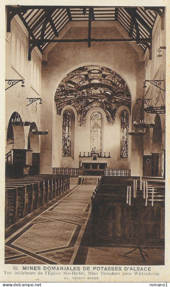 68)  WITTENHEIM - Mines Domaniales De Potasses D' Alsace - Vueintérieure De L' Eglise Ste Barbe Mine Théodore - Wittenheim