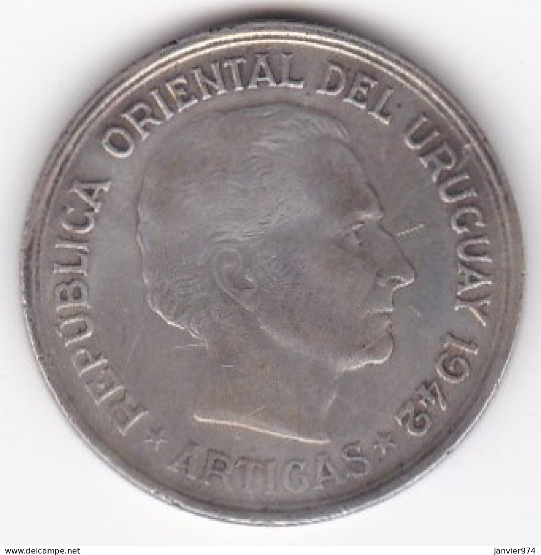 Uruguay  1 Peso 1942 So , En Argent , KM# 30 - Uruguay