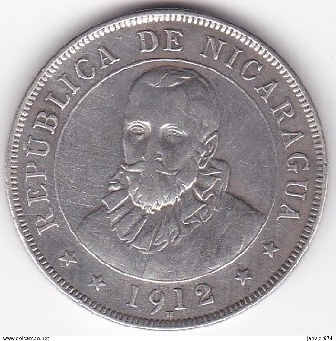 Nicaragua 50 Centavos 1912 H , En Argent, KM 15 - Nigeria