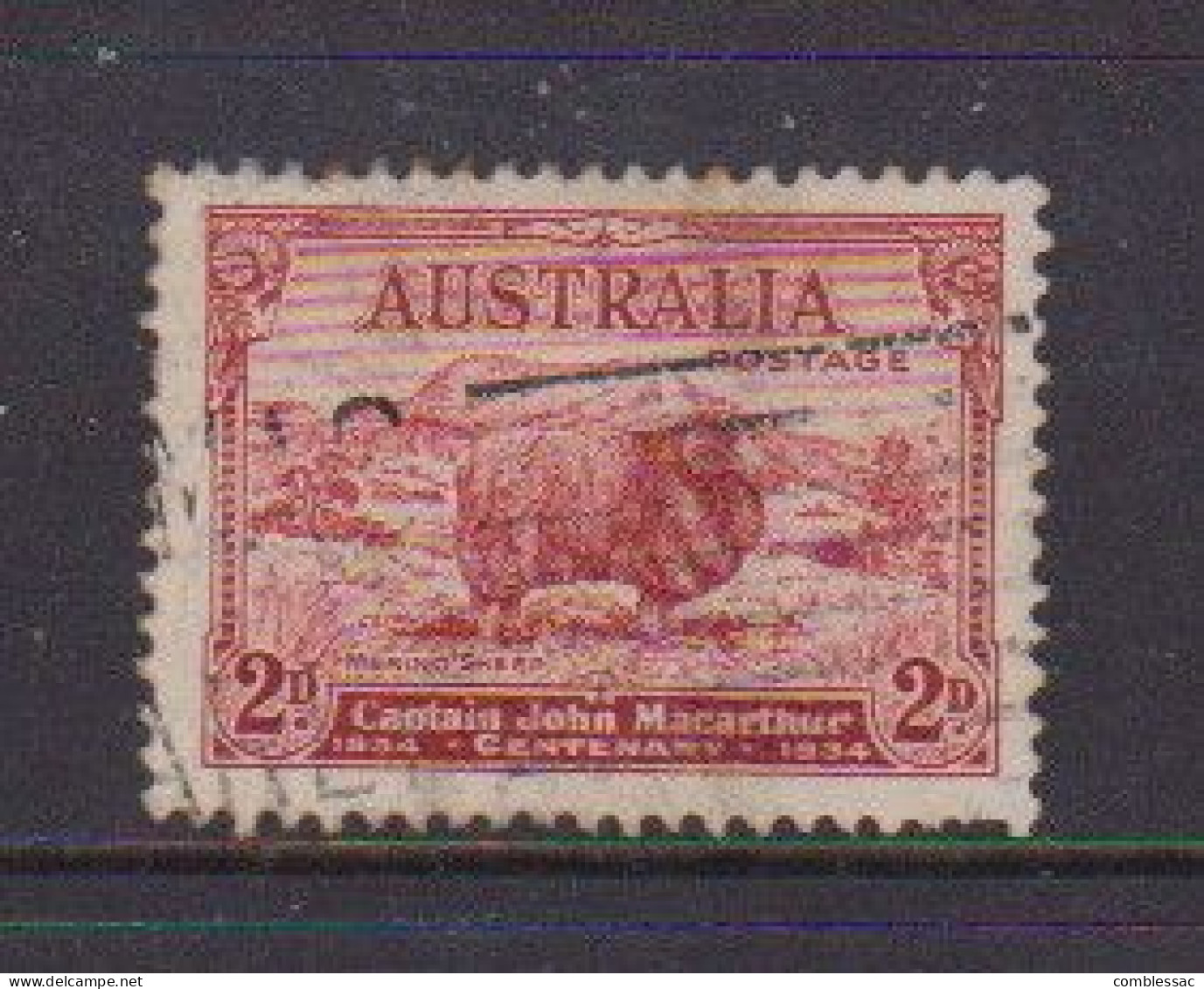 AUSTRALIA    1934    Dwath  Centenary  Of  Macarthur   2d  Red        USED - Gebraucht
