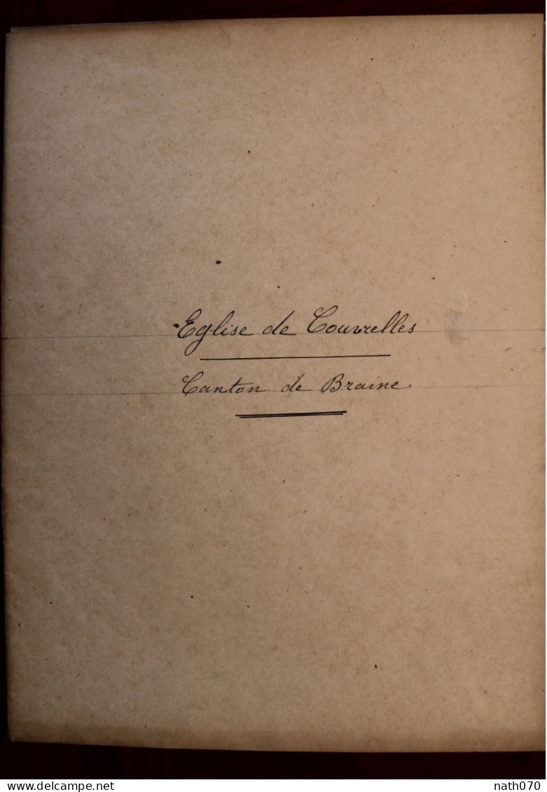 1910's Documents Église Saint-Lubin de Couvrelles Canton de Braine Soissons Aisne (02) Tirage Vintage print