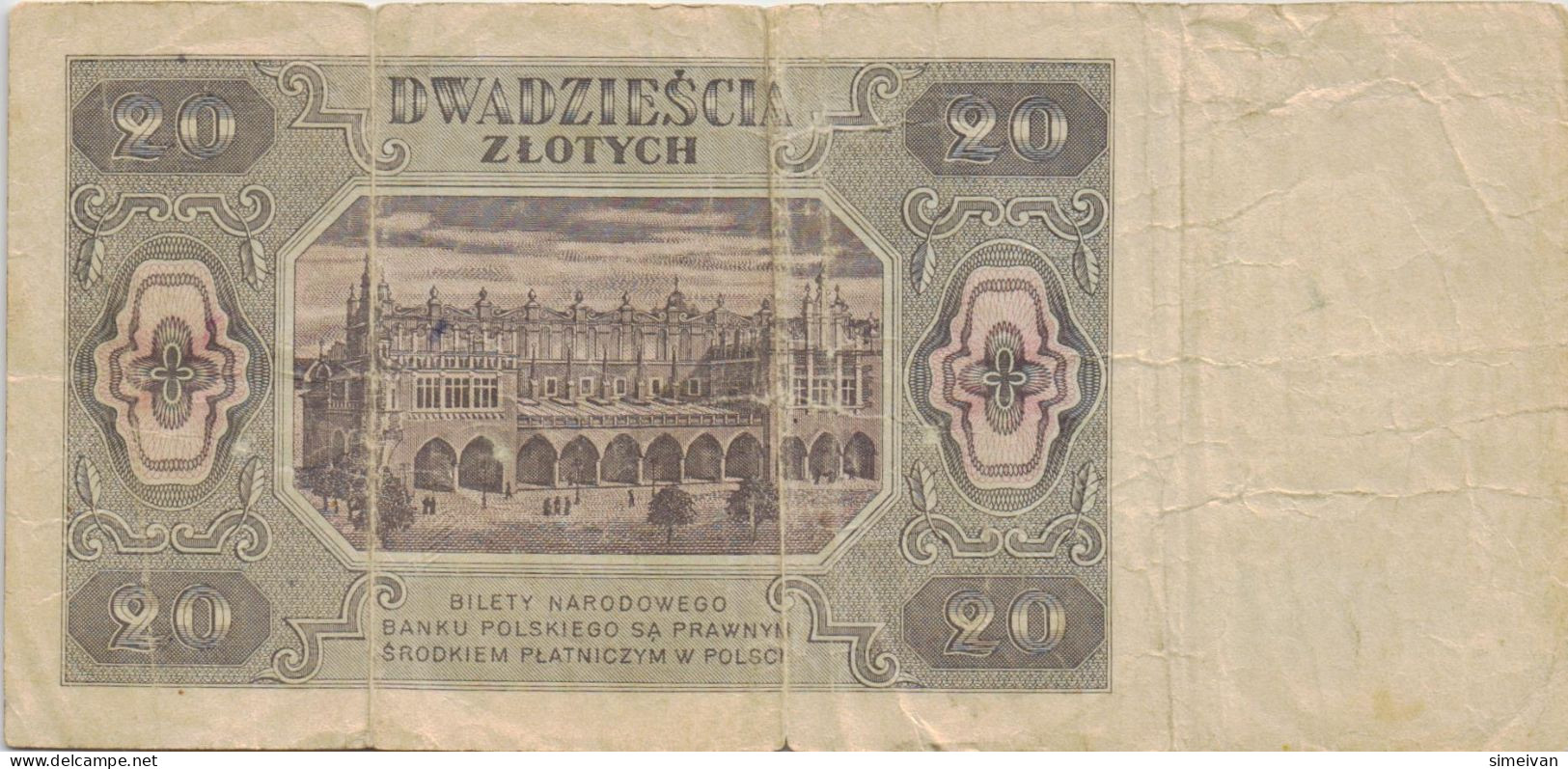 Poland 20 Zlotych 1948 P-137 Banknote Europe Currency Pologne Polen #5294 - Pologne