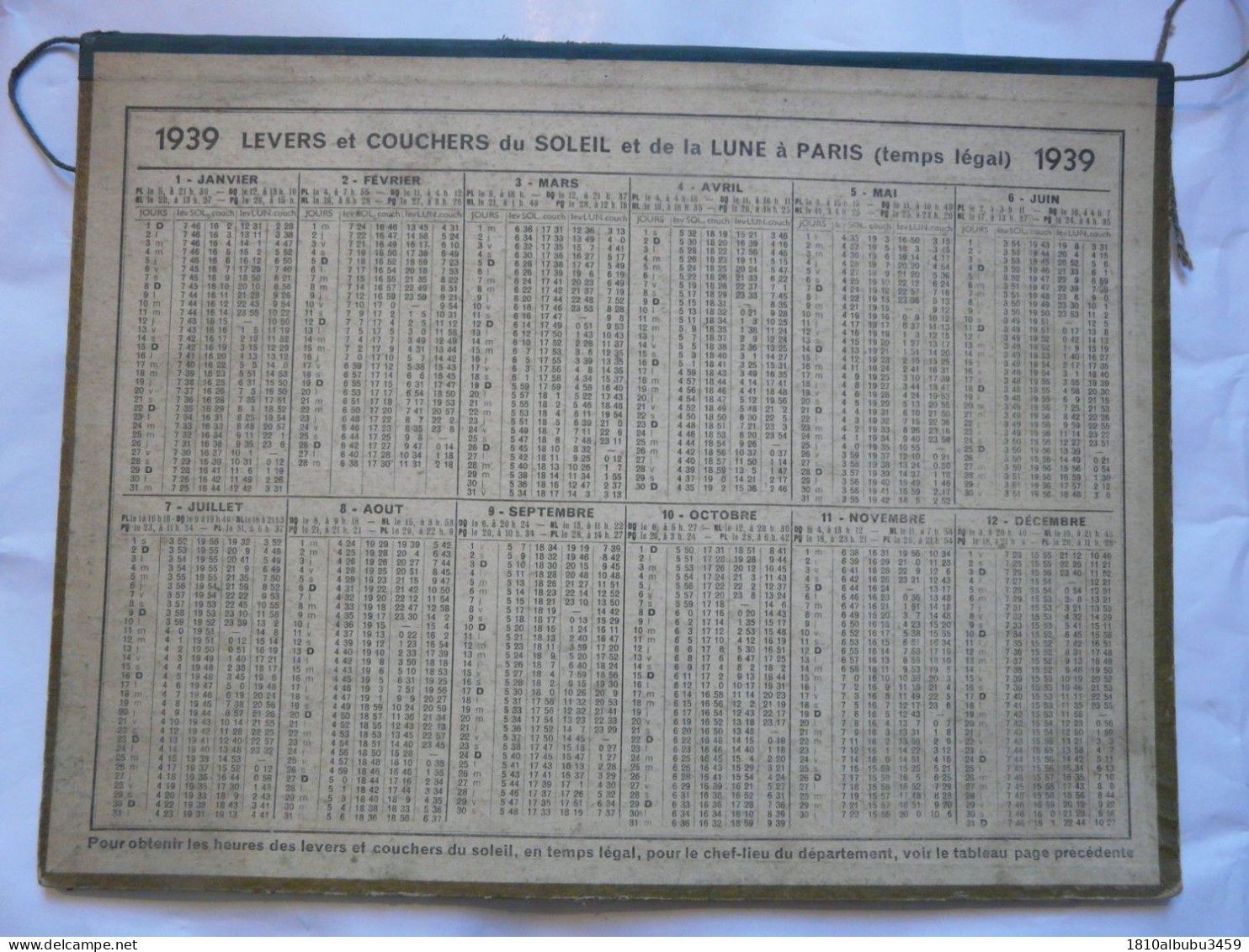 RARE - VIEUX PAPIERS - ALMANACH Des Postes Et Des Télégraphes 1939 : L'Heure Du Bain - Big : 1921-40