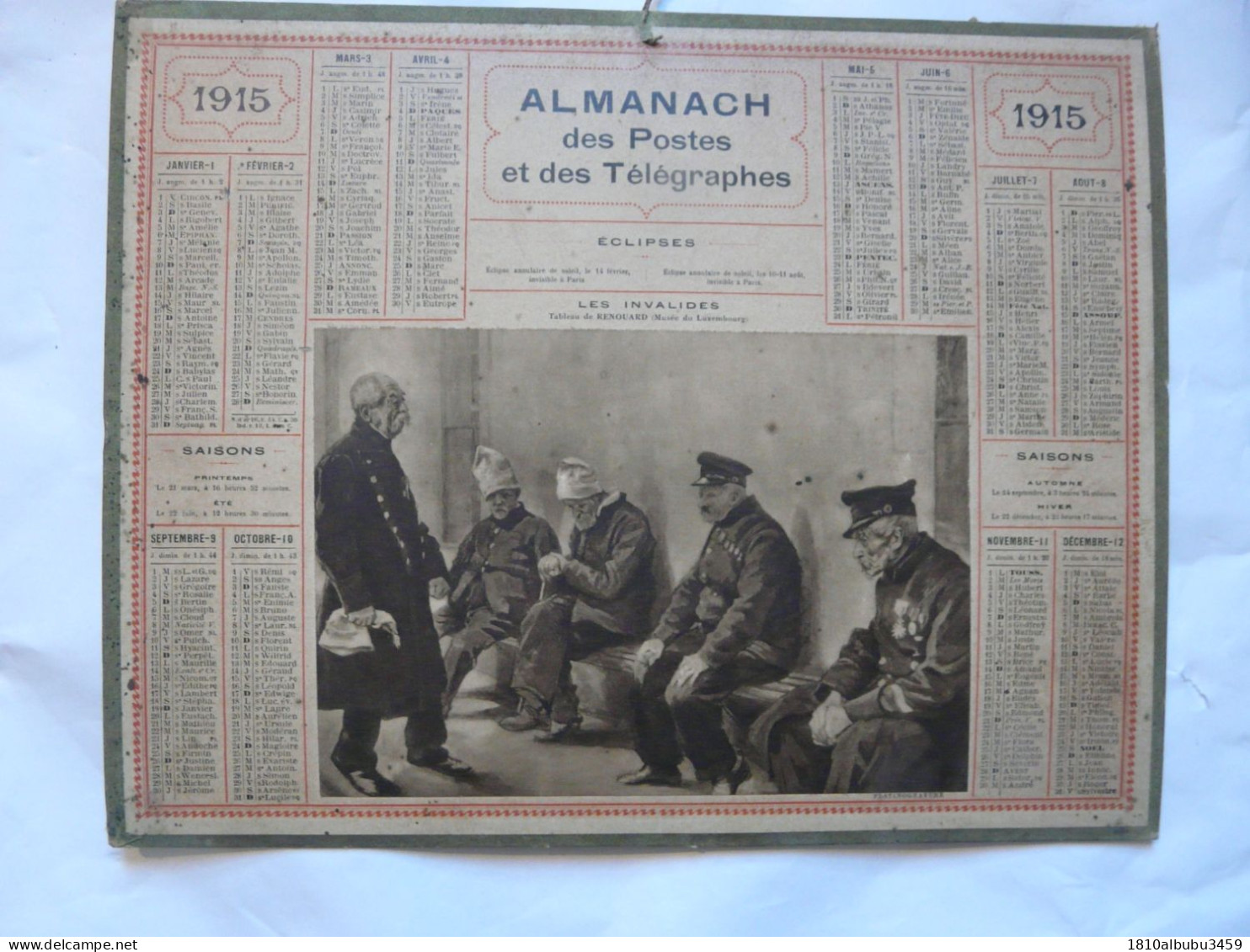 RARE - VIEUX PAPIERS - ALMANACH Des Postes Et Des Télégraphes 1915 - Formato Grande : 1901-20