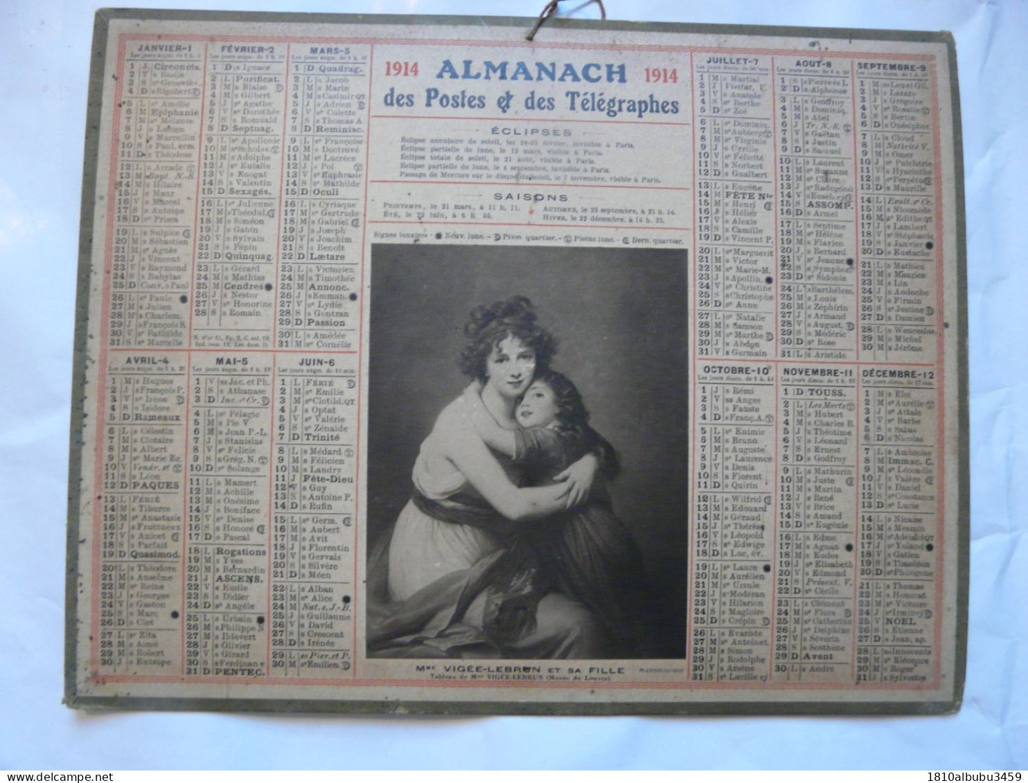 RARE - VIEUX PAPIERS - ALMANACH Des Postes Et Des Télégraphes 1914 - Groot Formaat: 1901-20