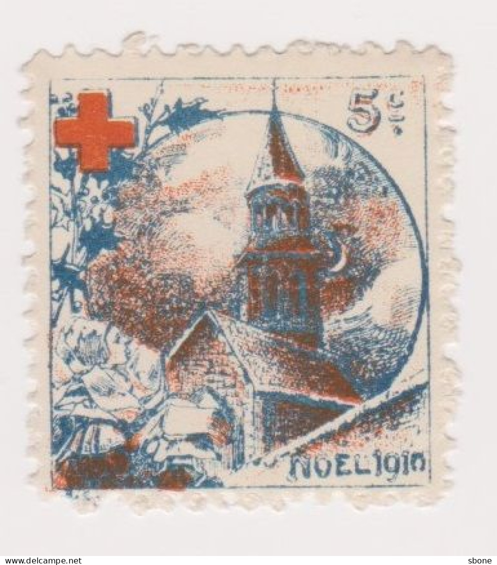 Vignette Militaire Delandre - Croix Rouge - Noël 1916 - Cruz Roja