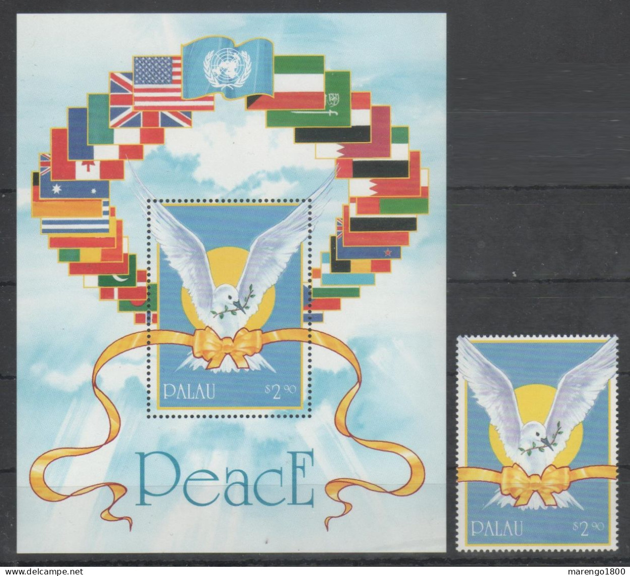 Palau 1991 - Peace - ONU - Flags          (g9409) - Palau