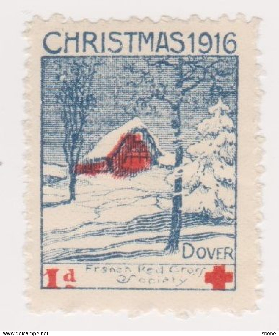 Vignette Militaire Delandre - Croix Rouge - Christmas 1916 - Dover - Red Cross
