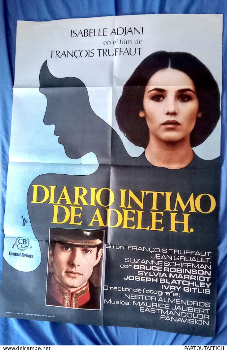 Affiche Originale Ciné Espagnole  L'HISTOIRE D'ADÈLE H Isabelle Adjani François Truffaut 100x70cm 1975 - Affiches & Posters