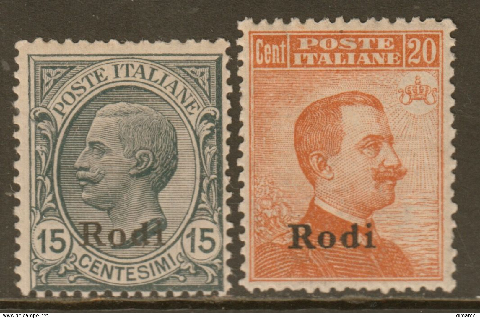 EGEO - RODI - N. 11-12 - Cv 850 Euro - GOMMA INTEGRA - MNH** - Egeo (Rodi)