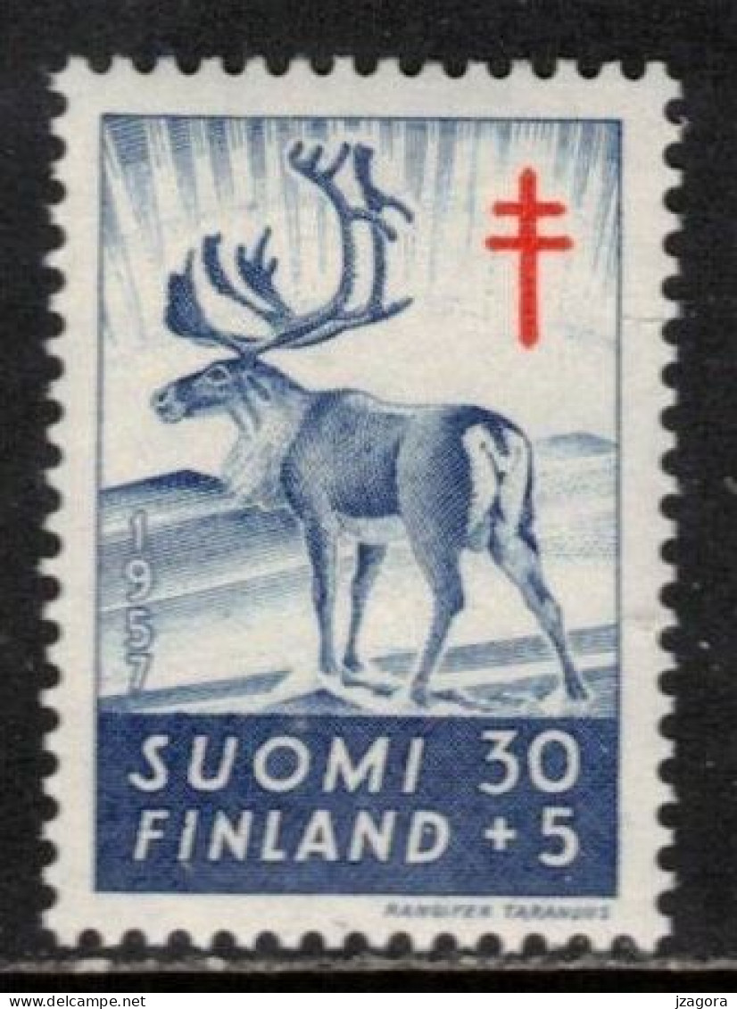 WILD ANIMALS WILDE TIERE ANIMAUX RENNE RENTIER REINDEER FINLAND FINNLAND FINLANDE 1957 MI 480 SC B144 YT YV 460 MH(*) - Roedores