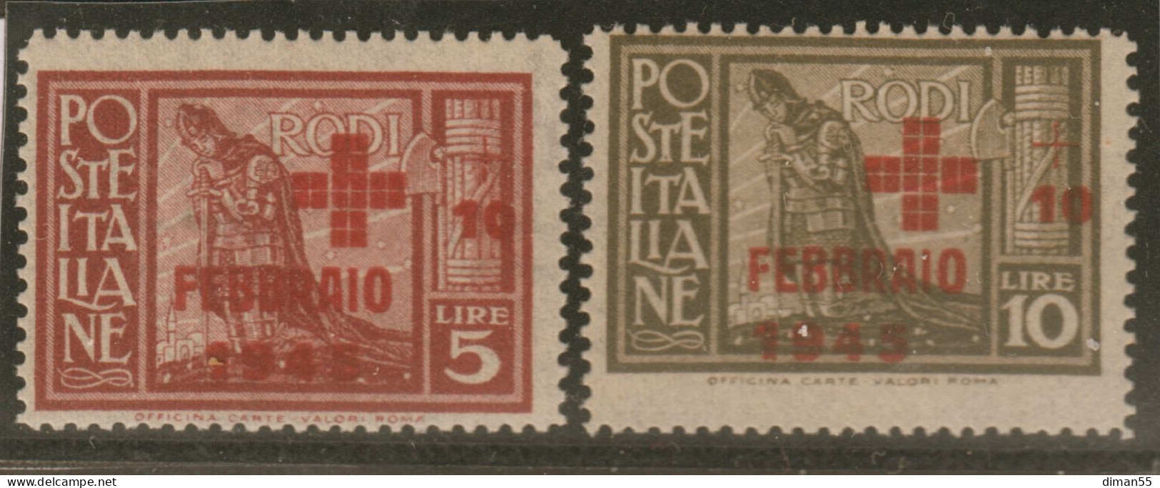 EGEO - Occupazione Tedesca - N. 132-133 - Cv 400 Euro - GOMMA INTEGRA - MNH** - Aegean (Rodi)