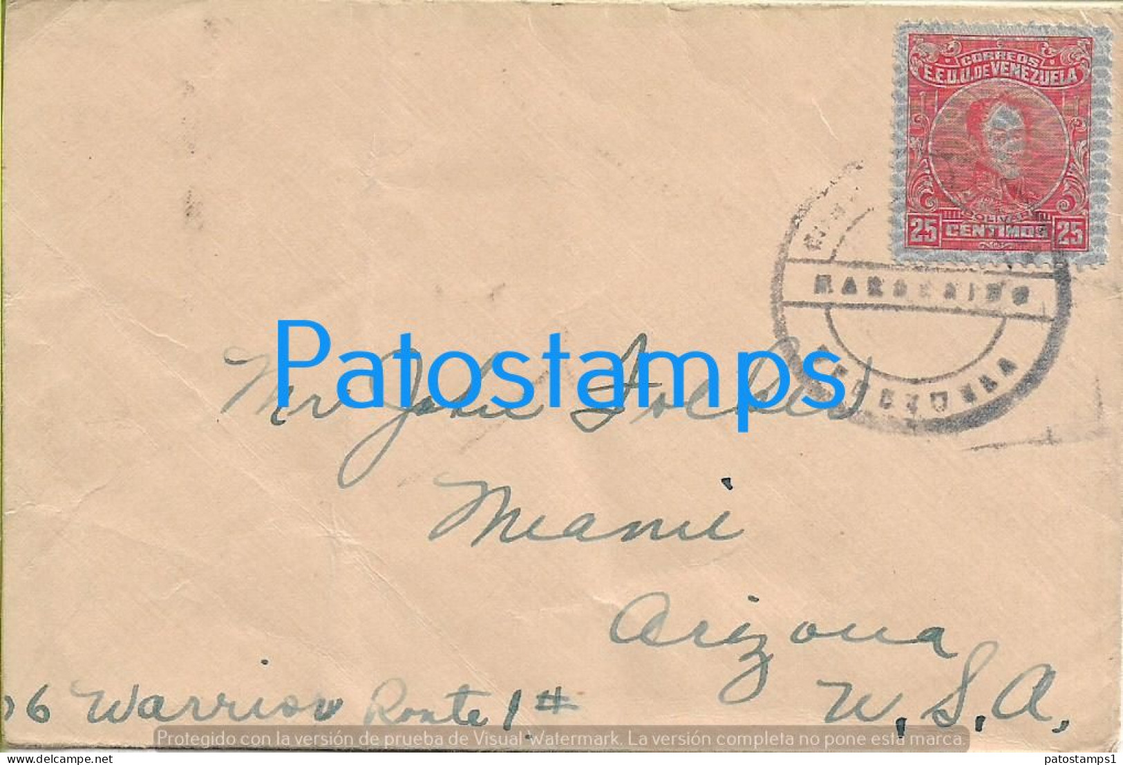 220134 VENEZUELA MARACAIBO COVER CANCEL CIRCULATED TO US NO POSTAL POSTCARD - Venezuela