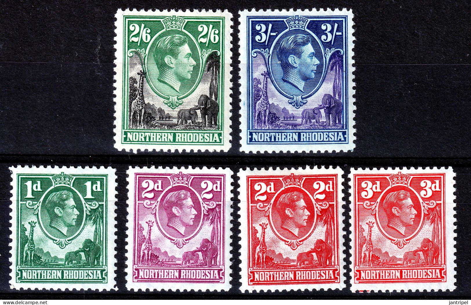 NORTHERN RHODESIA 1938 SOME MH KGVI VALUES - Northern Rhodesia (...-1963)
