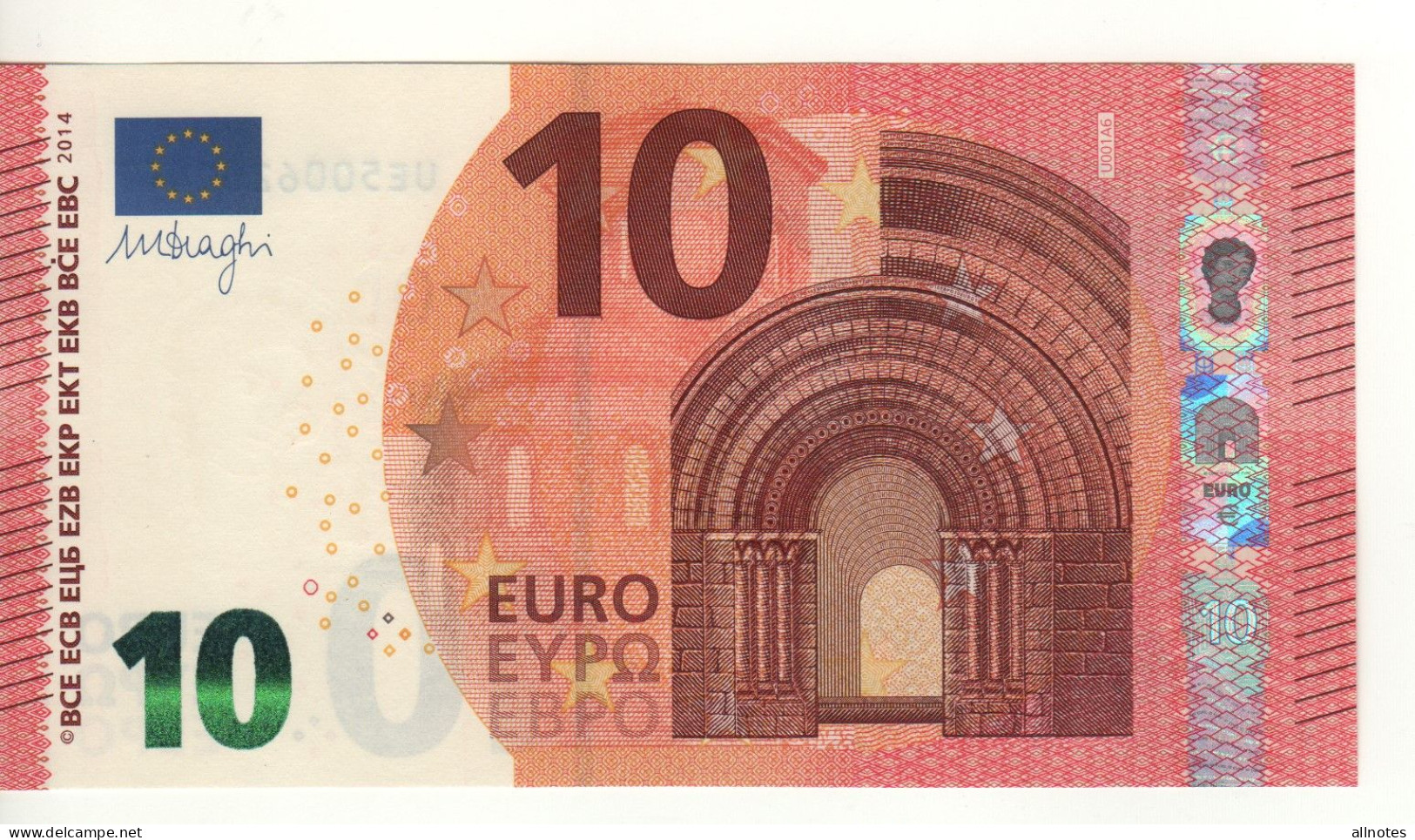 10 EURO  'France'   DRAGHI    U 001 A6     UE5006261447  /  FDS - UNC - 10 Euro