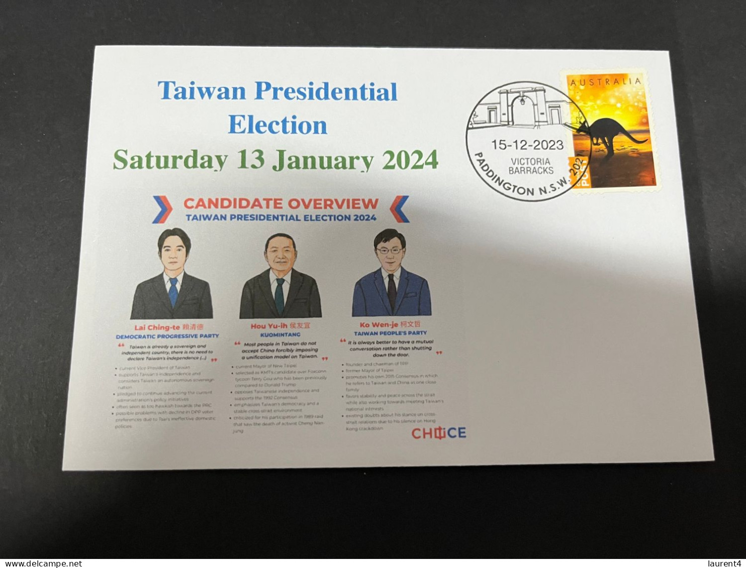 17-12-2023 (2 W 23) Taiwan Presidential Election To Be Held 13th Janaury 2024 - 3 Candidates Overview - Altri & Non Classificati