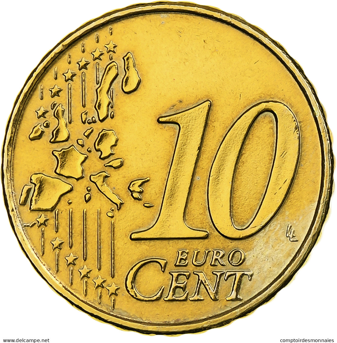 Grèce, 10 Euro Cent, 2002, Athènes, Or Nordique, TTB, KM:184 - Greece