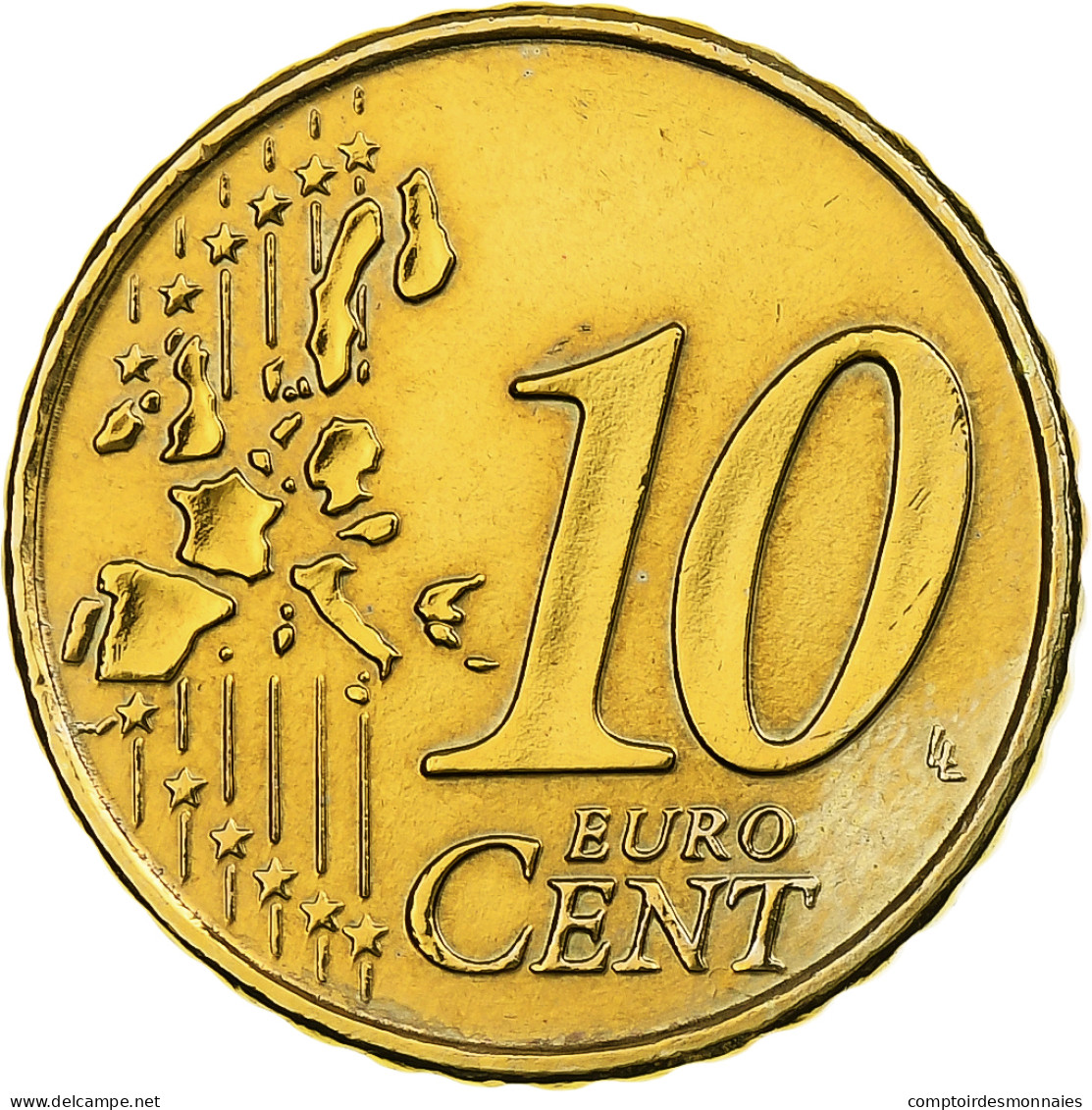 Grèce, 10 Euro Cent, 2002, Athènes, Or Nordique, TTB, KM:184 - Griekenland