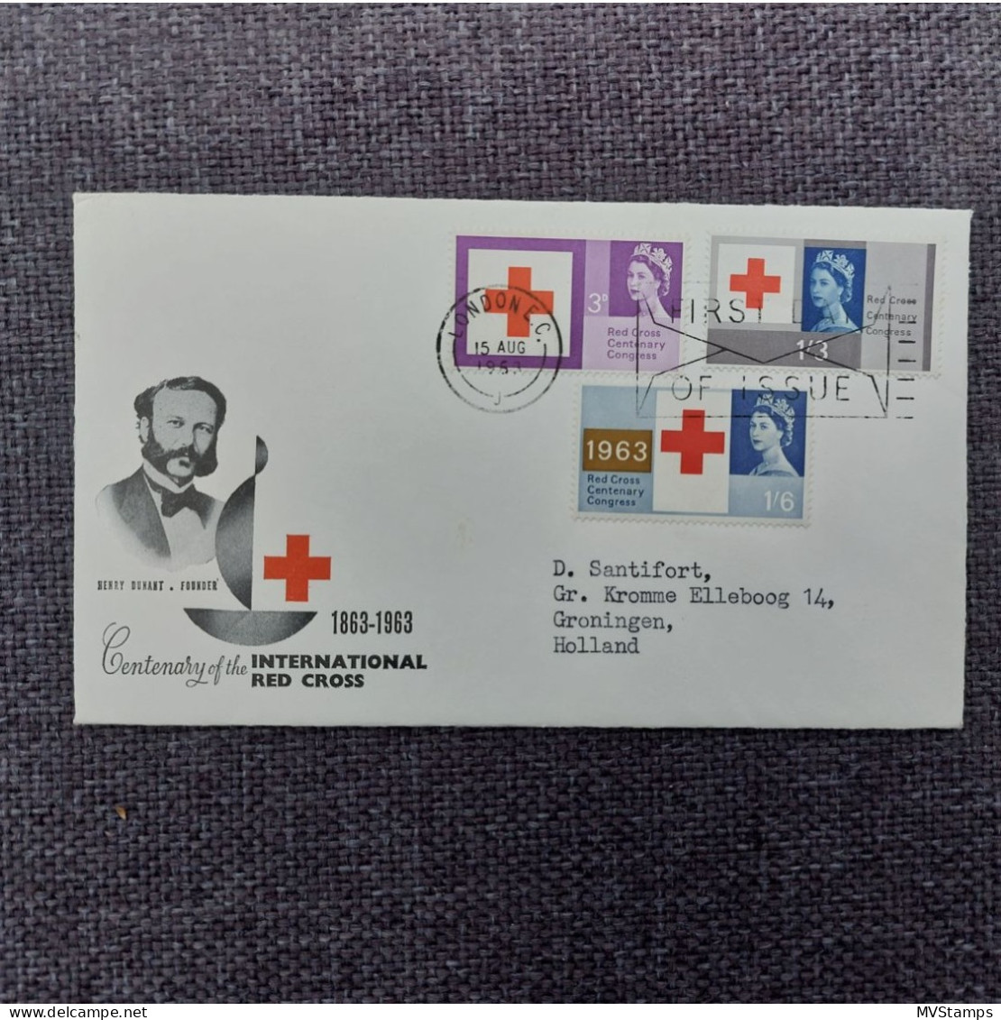 UK 1963 Set Red Cross Stamps (Michel 362/64) Used On Illustrated FDC - Usati