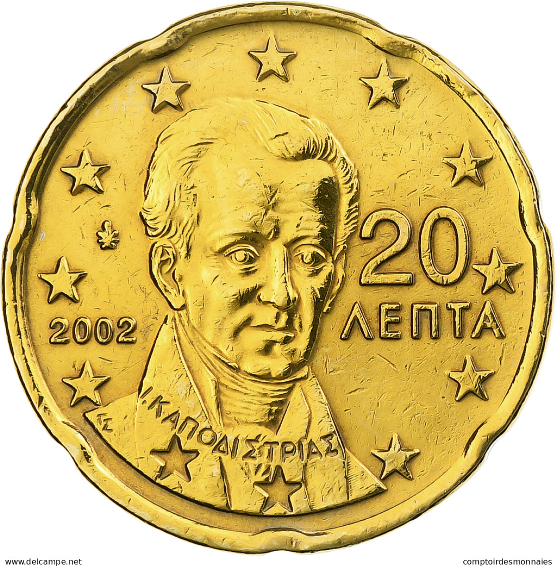 Grèce, 20 Euro Cent, 2002, Athènes, Or Nordique, TTB, KM:185 - Grecia