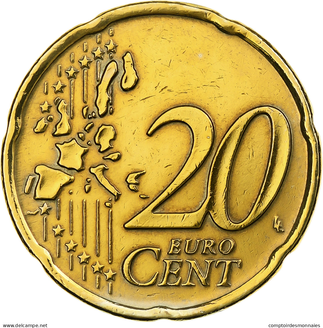 Grèce, 20 Euro Cent, 2002, Athènes, Or Nordique, TTB, KM:185 - Grèce