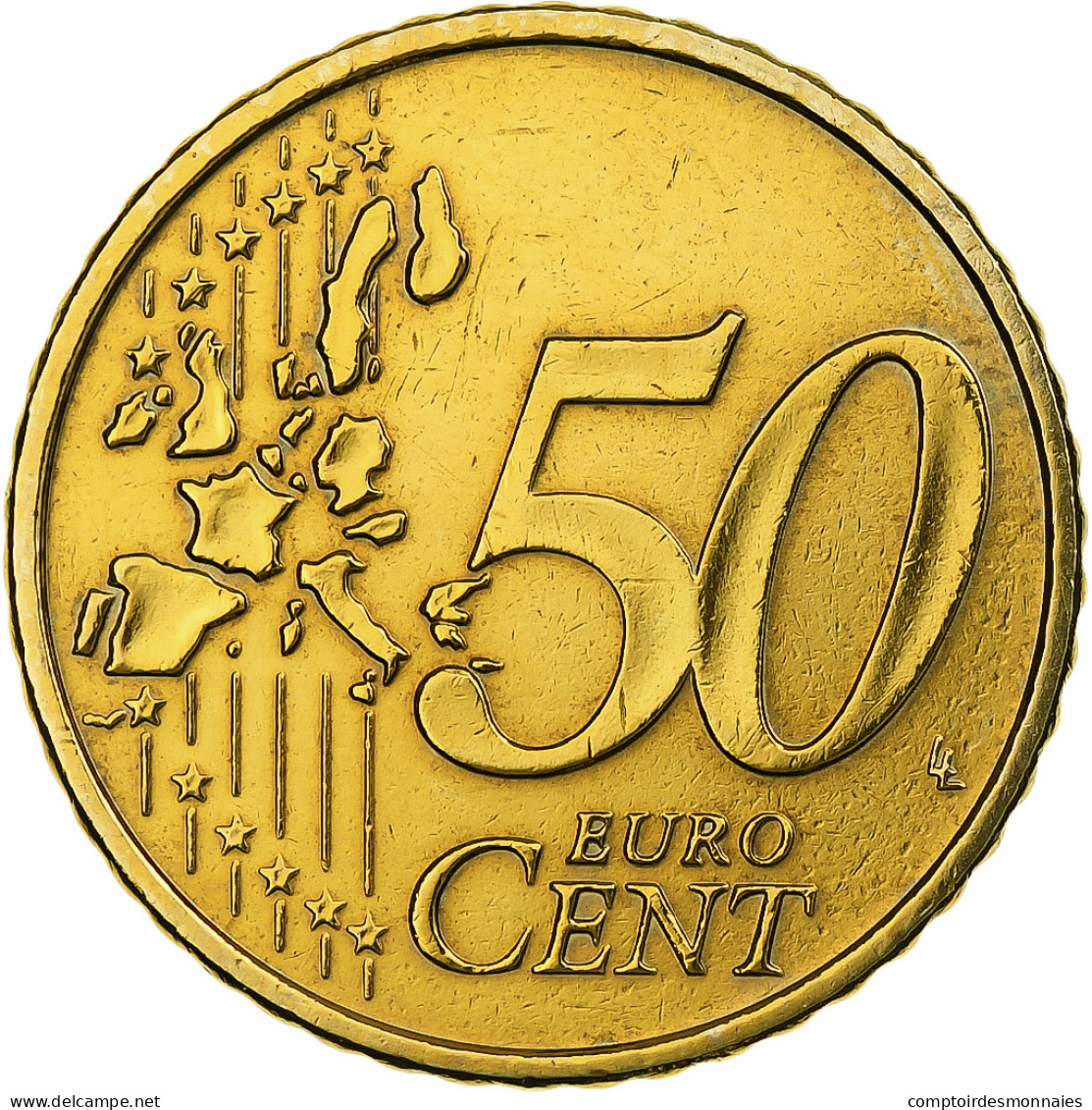 Grèce, 50 Euro Cent, 2002, Athènes, Or Nordique, TTB, KM:186 - Greece