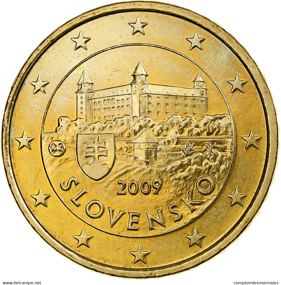 Slovaquie, 50 Euro Cent, BU, 2009, Or Nordique, TTB, KM:100 - Eslovaquia