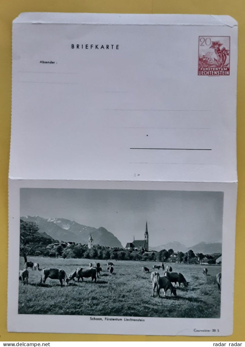 1940 Liechtenstein 20c Postal Stationery Letter Card  Briefkarte Schaan Cattle Cow - Enteros Postales