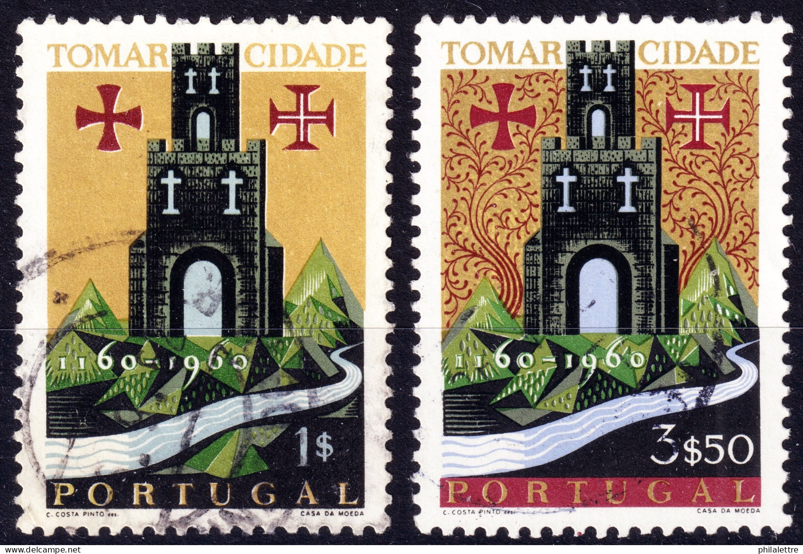 PORTUGAL - 1962 - Yv.894/5 / Mi.910/1 800ième Anniversaire De La Ville De Tomar - Obl. TB / VFU - Usado